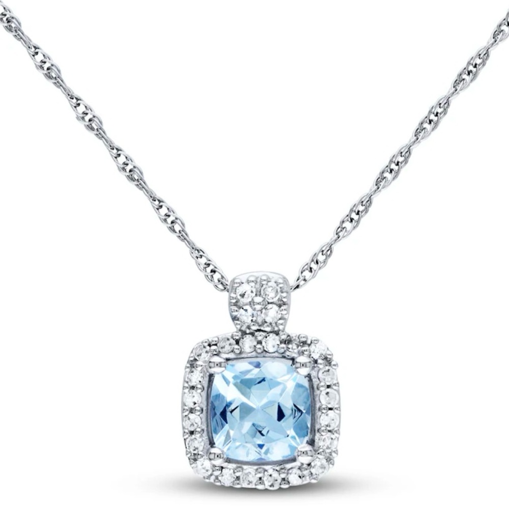 Kay Jewelers cushion cut necklace white gold